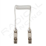 RF PBT Foil Sabre Mask Connector Cord, Curly White Wire - Radical Fencing: the Best Fencing Equipment